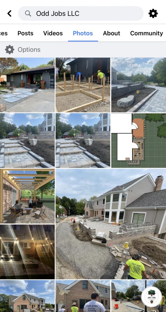 Facebook Page for Odd Jobs LLC in West Bloomfield